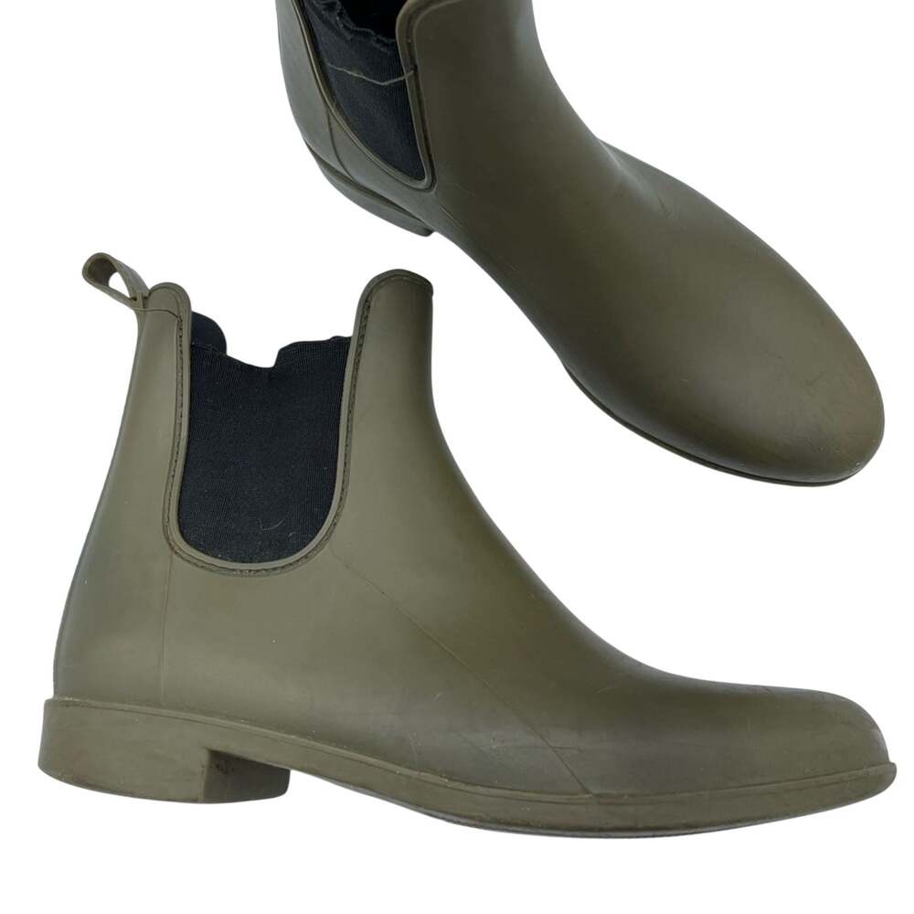 Copied - J Crew Olive Green Pull On Chelsea Rain Boot Ankle Womens 7 Fall Winter